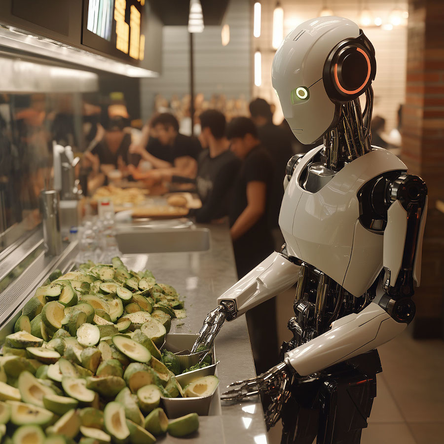 Robot peeling hundreds of avocados